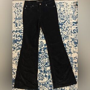 Michael Kors Black Velvet Flare Pants Women’s 34 Inseam High Rise Panrs